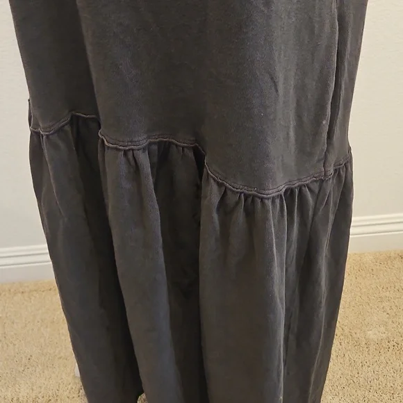 Free People Black Sleeveless Tiered Maxi Dress Sz L New - Picture 5 of 7